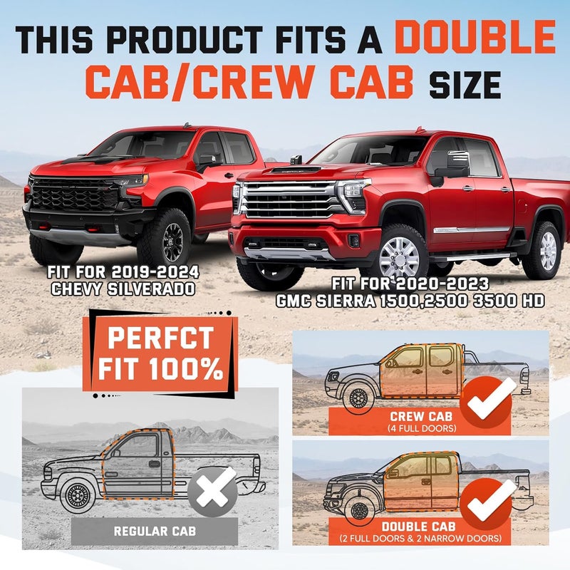 AUTOFIT Foldable Under Seat Storage Organizer for 2019-2025 2026 Chevy Silverado/GMC Sierra 1500 & 2020-2025 2500HD/3500HD - 600D Oxford Cloth Double & Crew Cab Underseat Waterproof Tool Box Accessory - Image 2